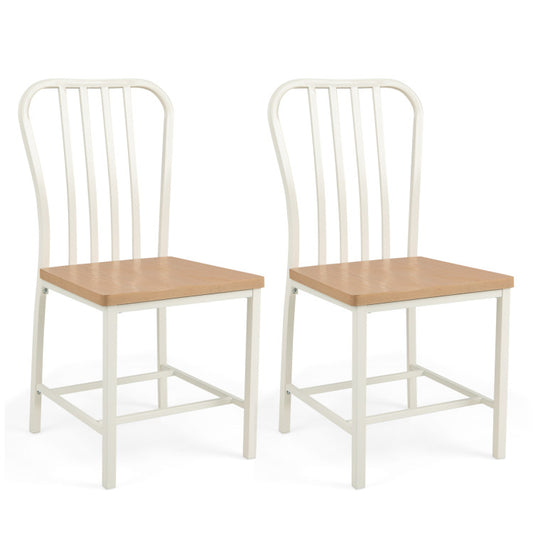 Armless Spindle-Back Dining Chair Set of 2 with Ergonomic Seat