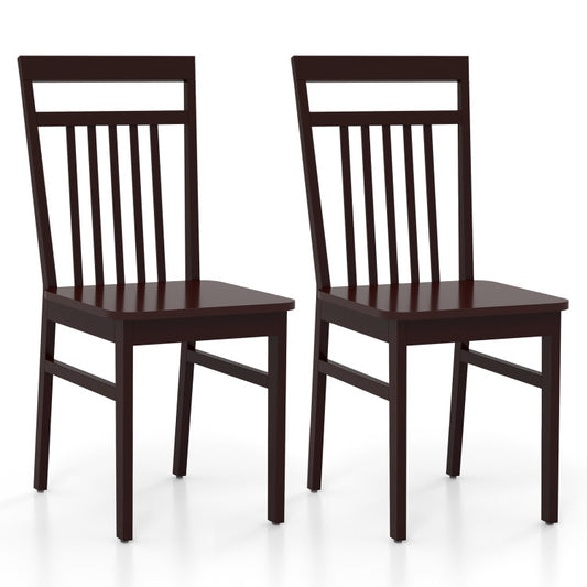 Set of 2 Farmhouse Dining Chairs with Slanted High Backrest