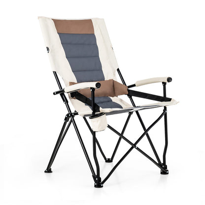 Folding Camping Chair with Cup Holder and Lumbar Pillow