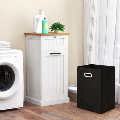 Freestanding Tilt-Out Laundry Cabinet with Basket