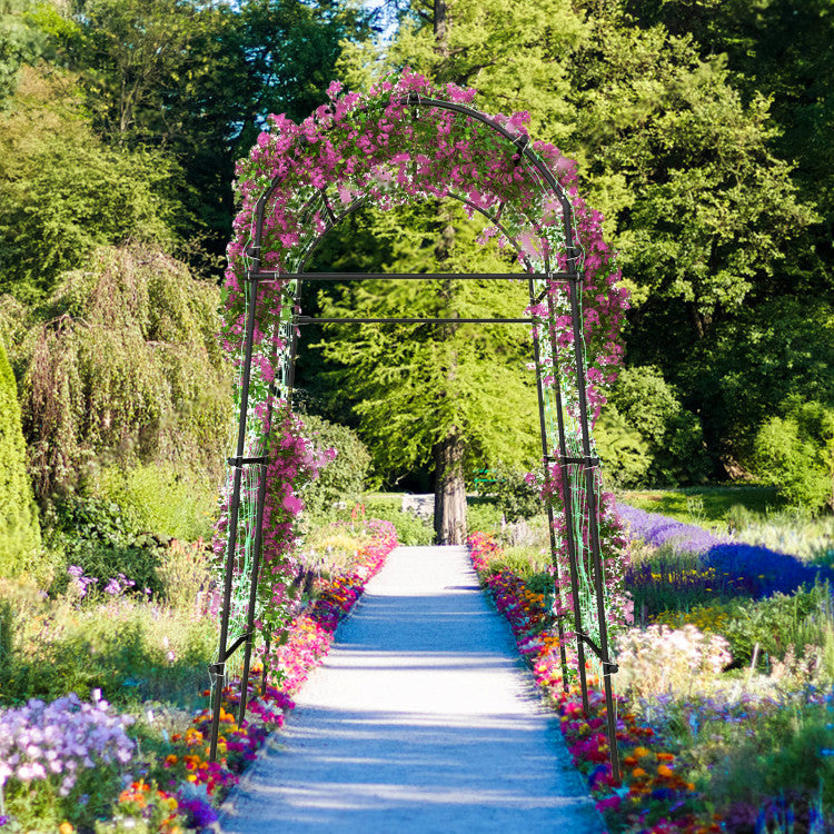 7.5-Feet Garden Arch Trellis with PE-Coated Metal Structure