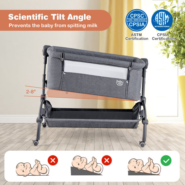 3-in-1 Baby Bassinet with Double-Lock Design and Adjustable Heights