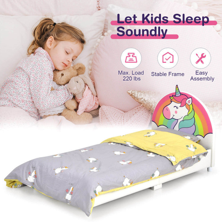 Unicorn Children's Twin-Size Upholstered Platform Single Bed