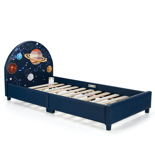 Children's Twin-Size Upholstered Platform Single Bed