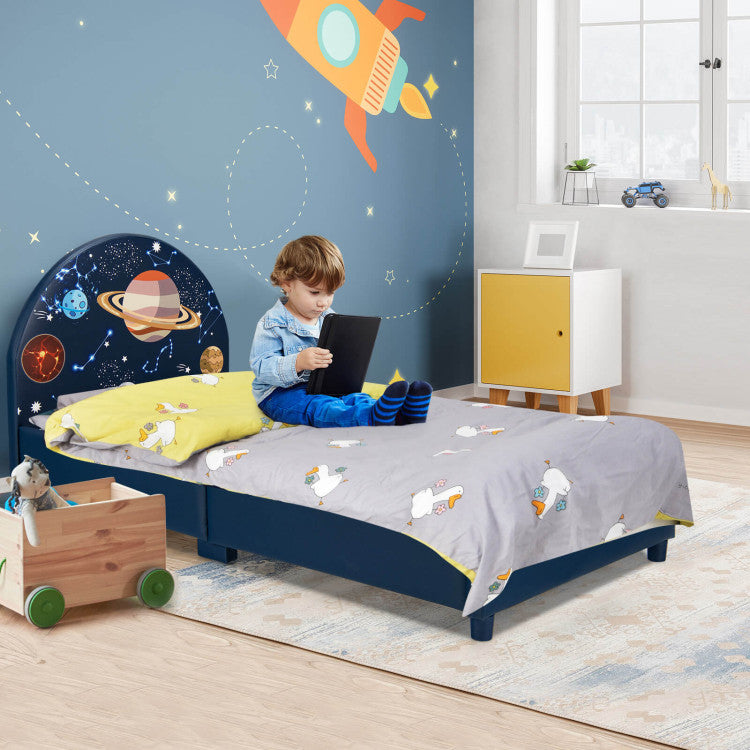 Children's Twin-Size Upholstered Platform Single Bed