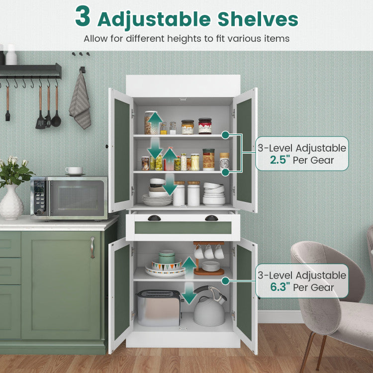 Kitchen Pantry Cabinet with 2-Door Sideboards and Adjustable Shelves