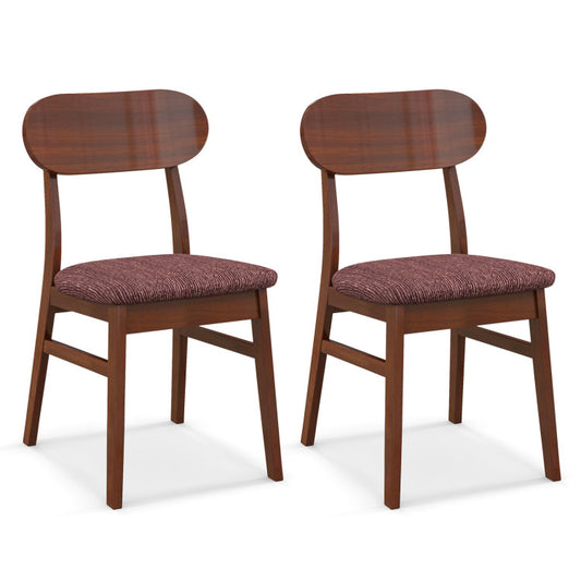 Set of 2 Mid-Century Wooden Dining Chairs