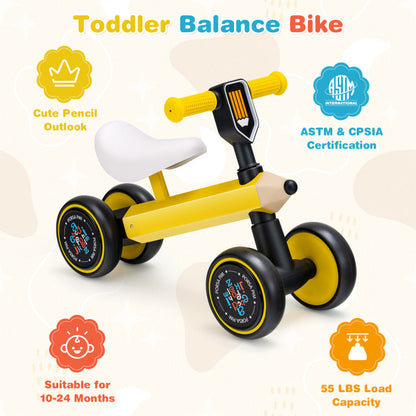 Baby Balance Bike with Four Silent EVA Wheels