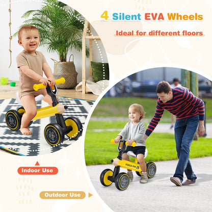 Baby Balance Bike with Four Silent EVA Wheels