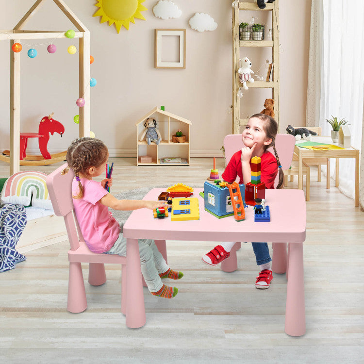 3 Piece Multifunctional Activity Kids Play Table and Chair Set
