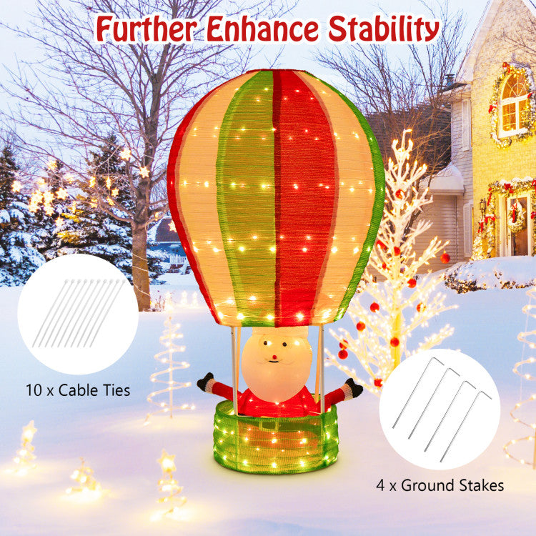 4.5-Feet Christmas Santa Claus with a Hot Air Balloon