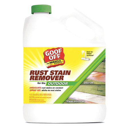GOOF OFF Rust Remover - Bottle, Ready to Use, Ideal for Chrome, Fiberglass, Painted Surfaces, Vinyl Siding, Stucco and Wood, Biodegradable, 1 gal.