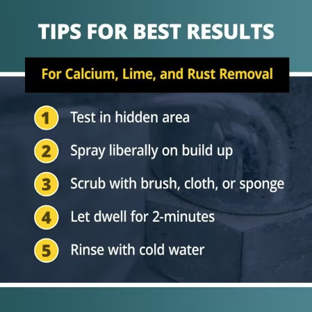 CLR PRO Calcium, Lime and Rust Remover Spray - Safe on Brass, Chrome, Copper, Fiberglass, Glass, Porcelain, Stainless Steel, Vinyl, and PVC, 32 oz