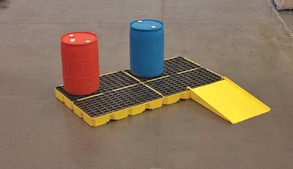 EAGLE MFG Drum Spill Containment Pallet, for (2) Drums, 30 Gallon Spill Capacity, 5000 lb Load Capacity - 51 1/2 in L x 26 1/4 in W x 6 1/2 in H