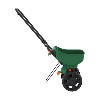 Scotts Edgeguard Mini Spreader - Ideal for Fertilizer, Ice Melt, Salt & Seed, Green Color, Holds Up to 5,000 sq. ft. of Lawn Product, 16" D, 45.2" H