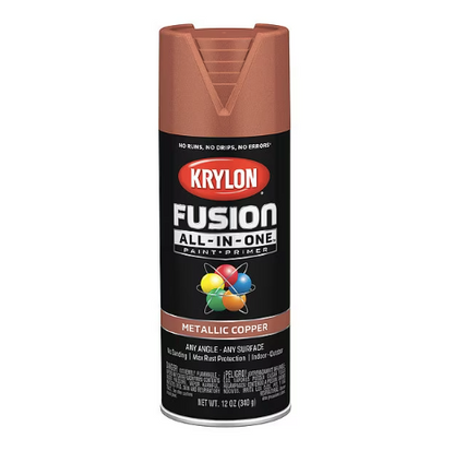 KRYLON Metallic Spray Paint - Copper, Metallic, Solvent Based, Alkyd Enamel Resin, Paint for Wood, Metal, Wicker, Plastics, Tile, Glass & More, 12 oz