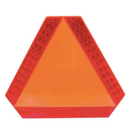 DEFLECTO Reflector - Triangle, Slow Moving Vehicle, High Impact ABS Material, Orange/Red, Screw, Bolt, Rivet Mounting, Outdoor use, 14 in L x 16 in W