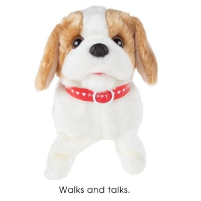 Interactive Plush Puppy Toy, Battery Operated that Walks, Barks and Back Flips Stuffed Animal Robot