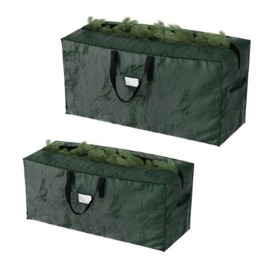 Hastings Home Set of 2 Christmas Tree Storage Bags for 7.5-Feet Artificial Trees and Decorations (Green)