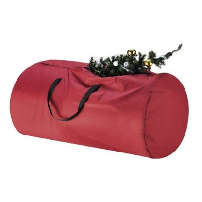 Christmas Tree Storage Bag Fits Up to 12-Feet Artificial Tree, Decorations, and Inflatables (Red Canvas)