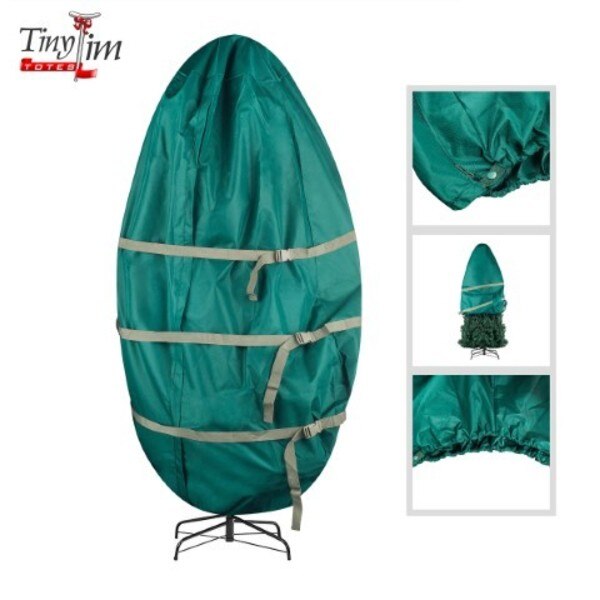 Hastings Home Upright Tree Storage Bag for Artificial Christmas Trees Up to 7.5 feet Tall, Green