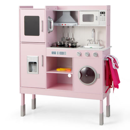Pretend Play Kitchen for Kids with 16 Pieces of Accessories