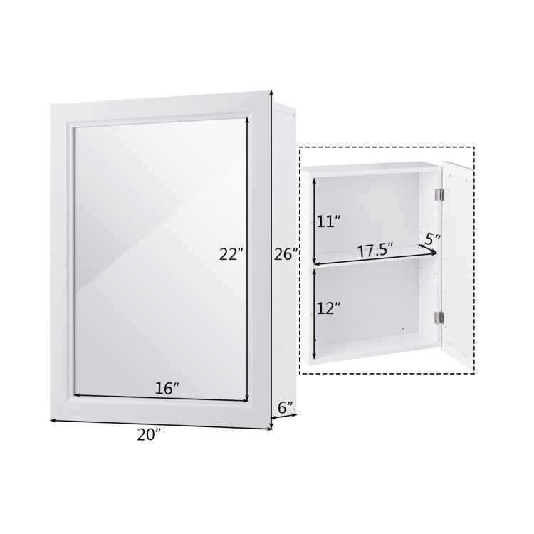 Wall-Mounted Mirrored Medicine Cabinet