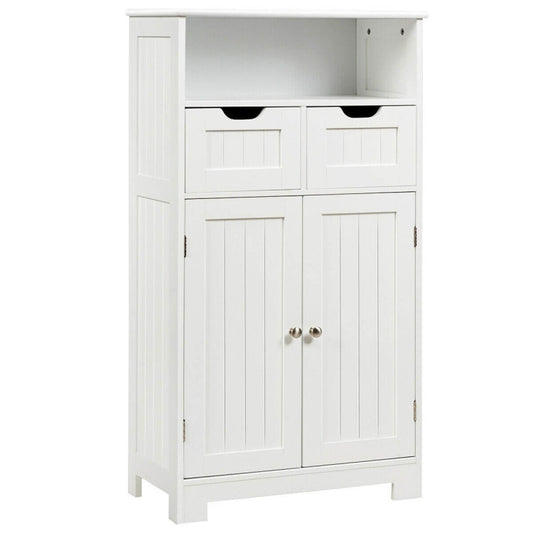 Bathroom Wooden Side Cabinet with 2 Drawers and 2 Doors