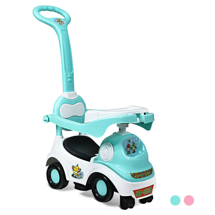 3-in-1 Ride-On Push Car with Music Box and Horn