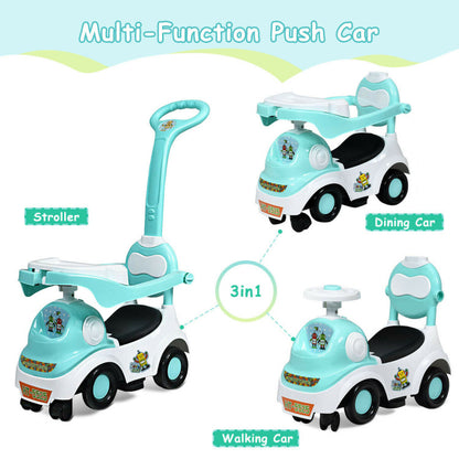 3-in-1 Ride-On Push Car with Music Box and Horn