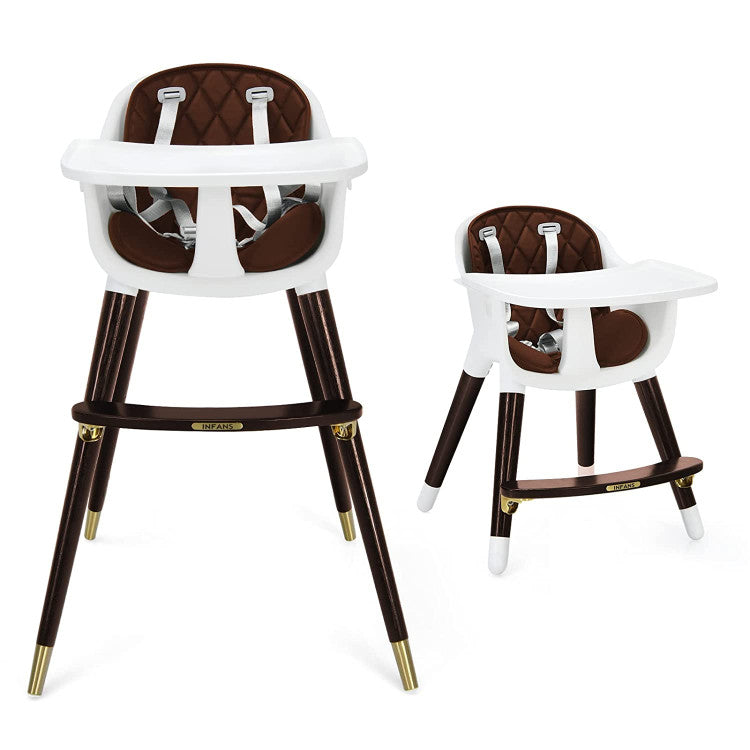 3-In-1 Adjustable Baby High Chair with Soft Seat Cushion