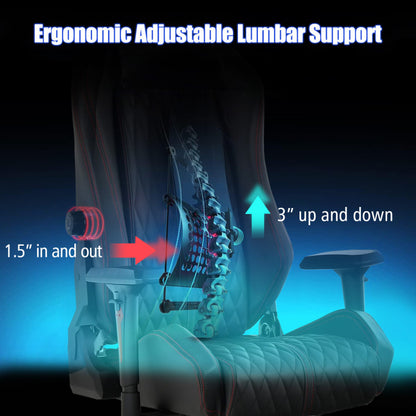 Adjustable Gaming Chair with Gas Lift 4D Armrest and Lumbar Support