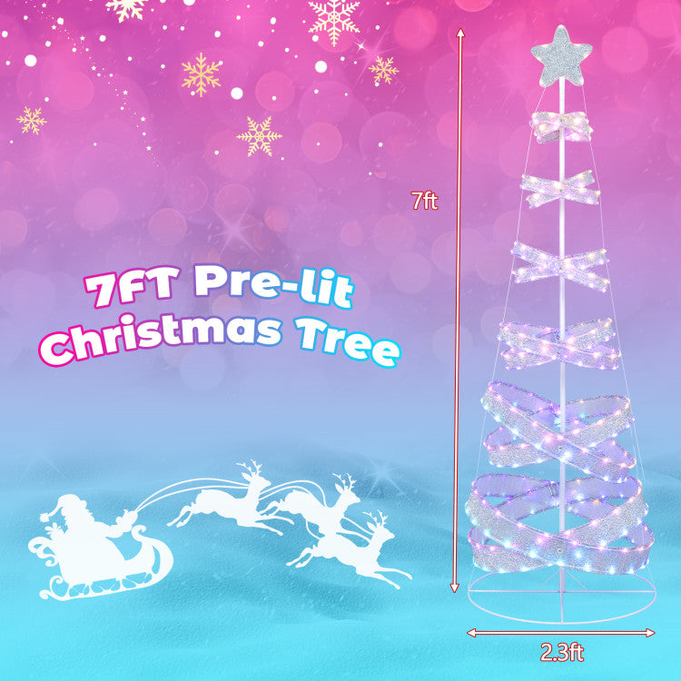 7-Feet Outdoor Spiral Christmas Tree Decoration