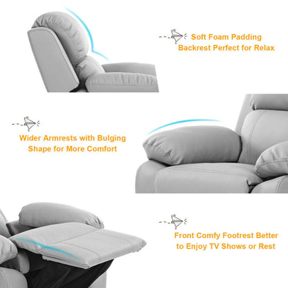 Kids Deluxe Headrest Recliner Sofa Chair with Storage Arms