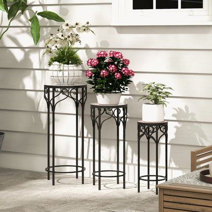 Decorative Flower Display Holder with Ceramic Top for the Patio