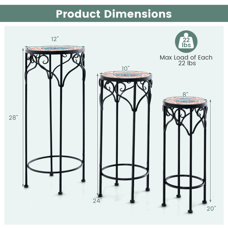 Decorative Flower Display Holder with Ceramic Top for the Patio