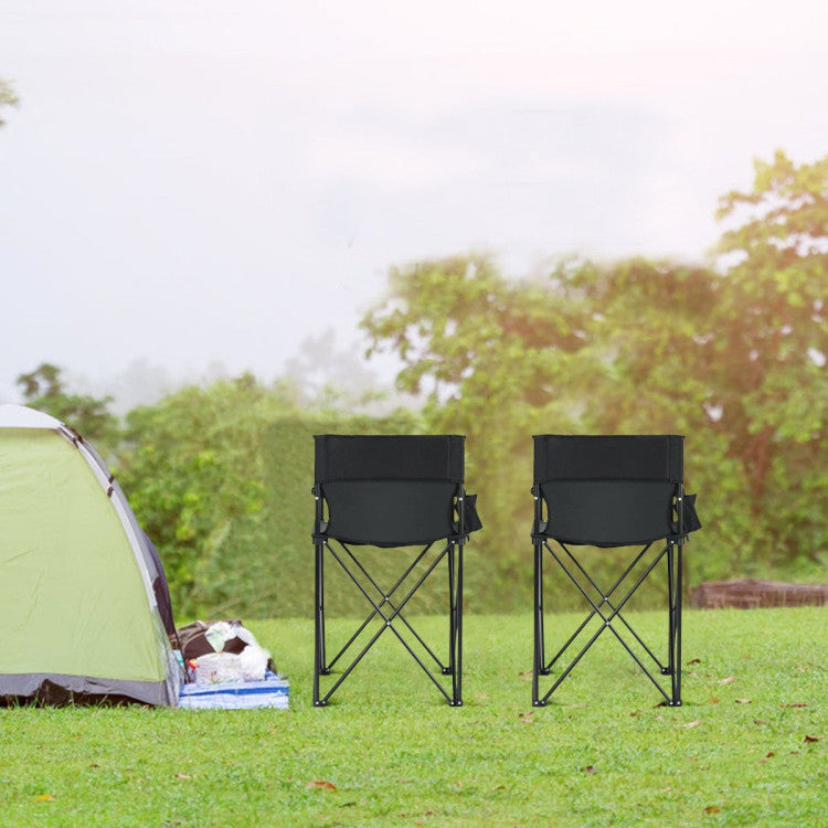 Portable 38-inch Oversized High Camping Fishing Folding Chair