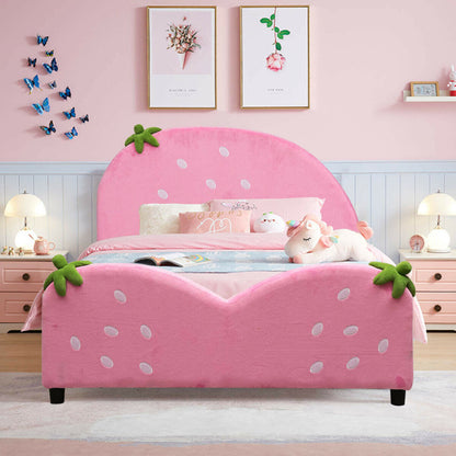 Kids' Upholstered Berry Pattern Toddler Bed