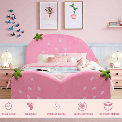 Kids' Upholstered Berry Pattern Toddler Bed