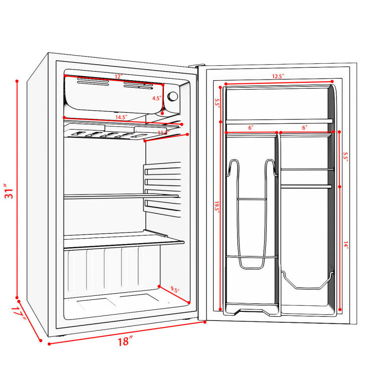 3.2 cu. ft. Mini Dorm Compact Refrigerator