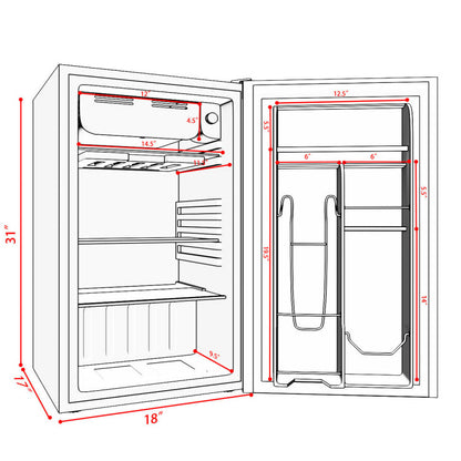 3.2 cu. ft. Mini Dorm Compact Refrigerator