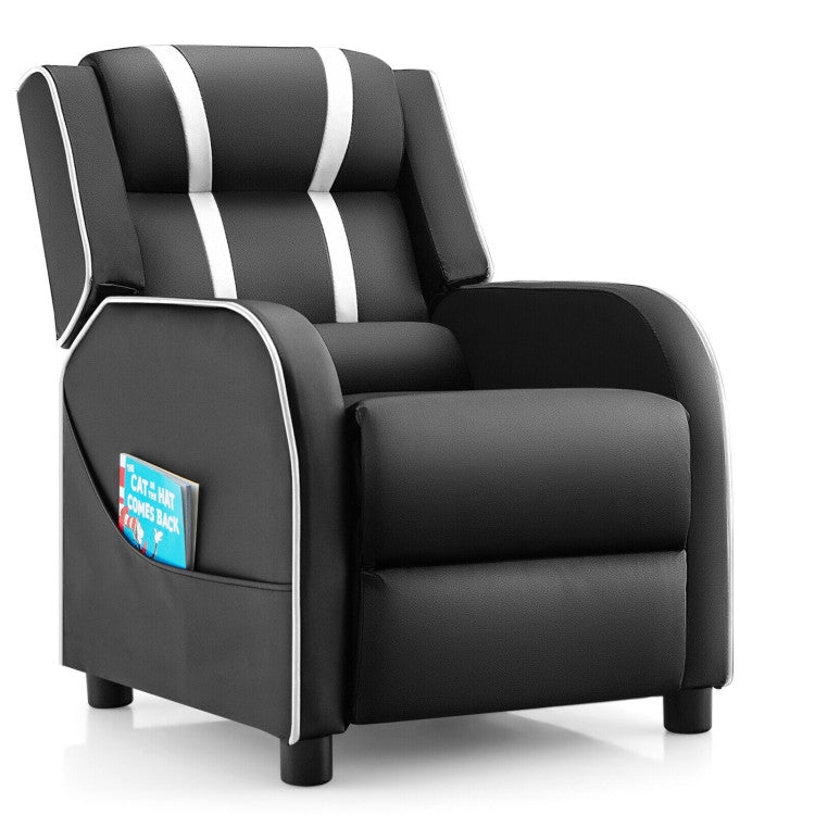 Kids Recliner Chair with Side Pockets and Footrest