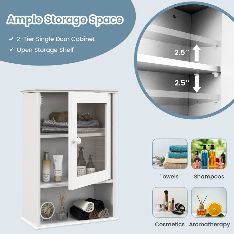 Bathroom Wall-Mounted Adjustable Hanging Storage Medicine Cabinet