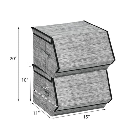 Set of 4 Storage Bins Stackable Cubes with Lid