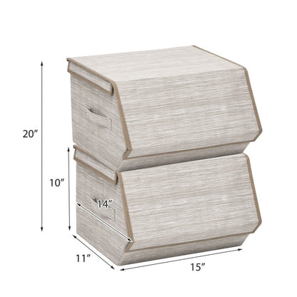 Set of 4 Storage Bins Stackable Cubes with Lid