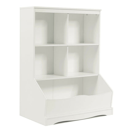 3-Tier Kids Multi-Functional Bookcase with 5 Open Storage Compartments
