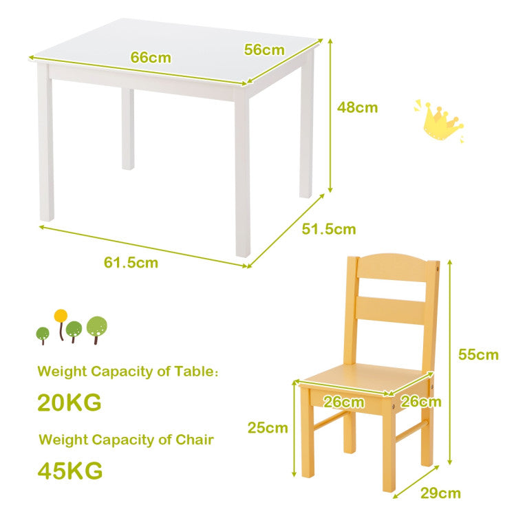 Kids 5-Piece Wooden Table and Chair Set