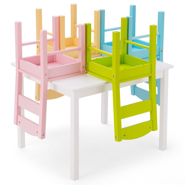 Kids 5-Piece Wooden Table and Chair Set