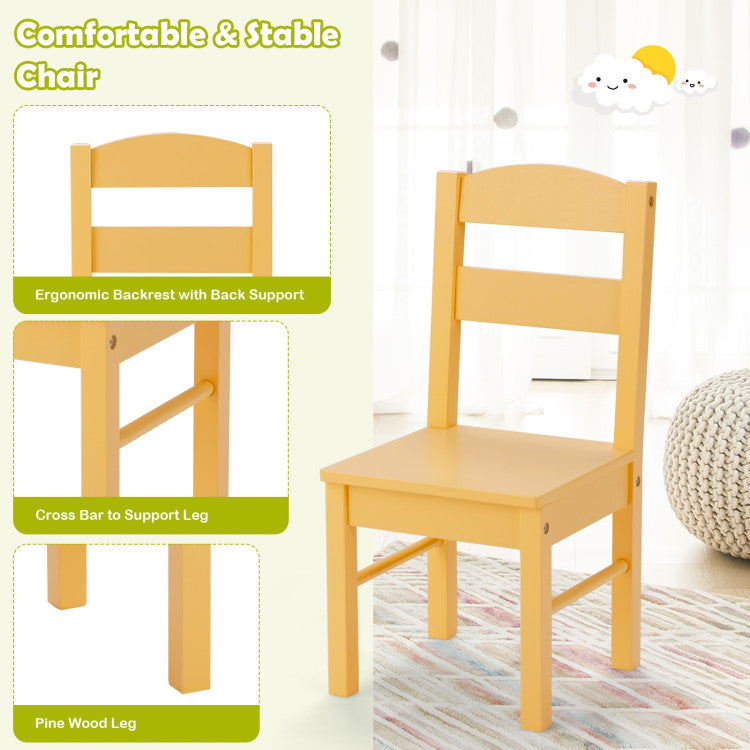 Kids 5-Piece Wooden Table and Chair Set