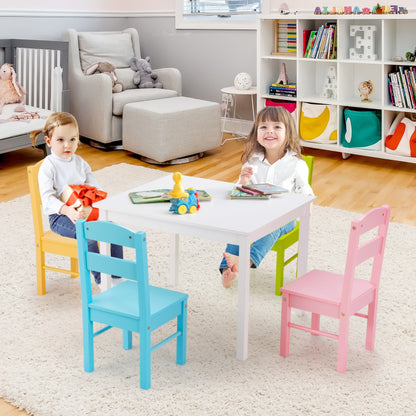 Kids 5-Piece Wooden Table and Chair Set